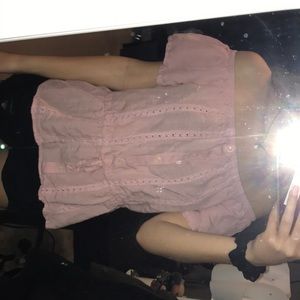 Off the shoulder detailed pink blouse